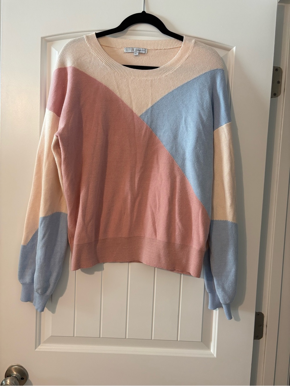 Baltic Born Chevron Colorblock Knit Sweater Size XL Cozy Warm Feminine EUC